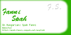 fanni spah business card